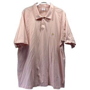 Brooks Brothers 346 Men's‎ Polo Shirt XL Pink Embroidered  Raglan Sleeve Cotton